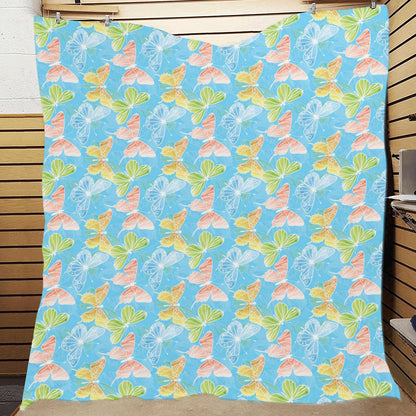 Butterfly Pattern Print Design 05 Premium Quilt
