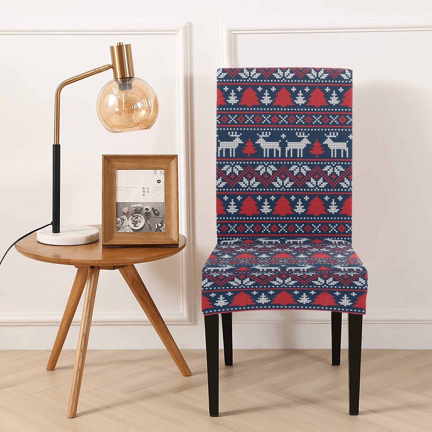 Reindeer Print Design LKS405 Dining Chair Slipcover