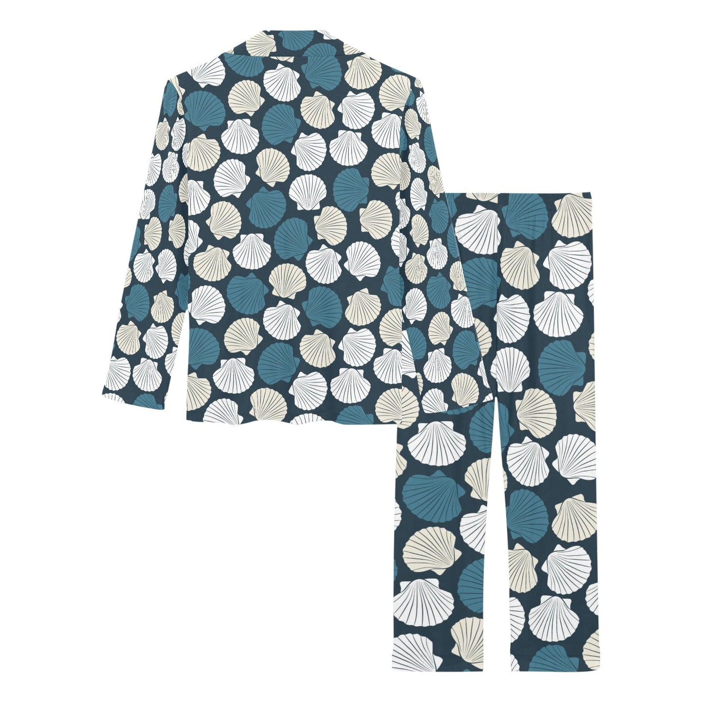 Seashell Print Design LKS3013 Women's Long Pajama Set