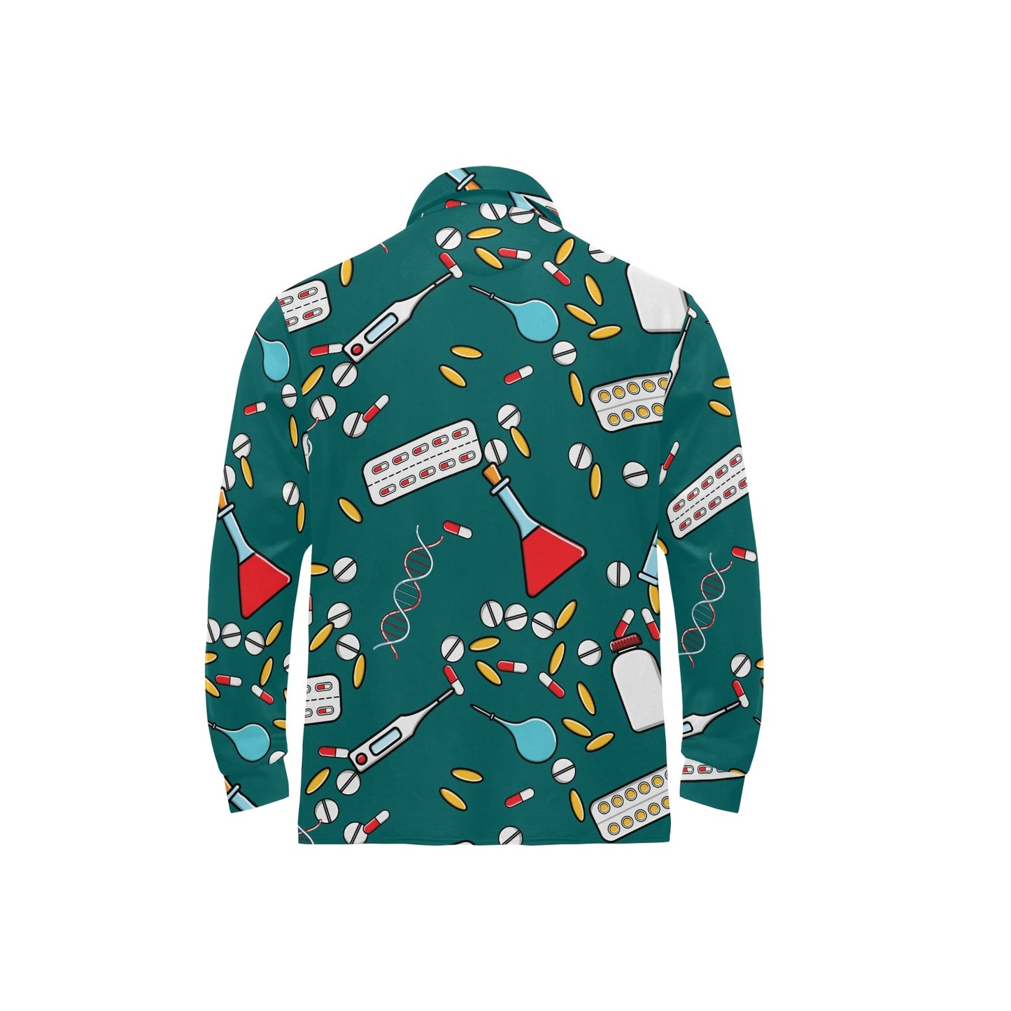 Nurse Pattern Print Design A05 Long Sleeve Polo Shirt For Men's