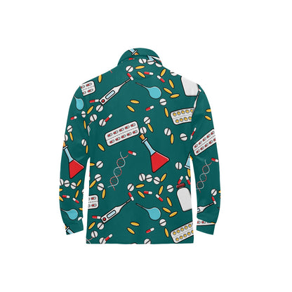 Nurse Pattern Print Design A05 Long Sleeve Polo Shirt For Men's