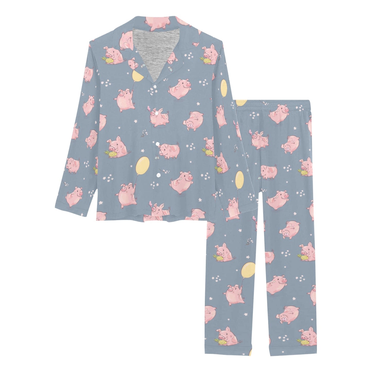 Pig Print Design LKS405 Women's Long Pajama Set