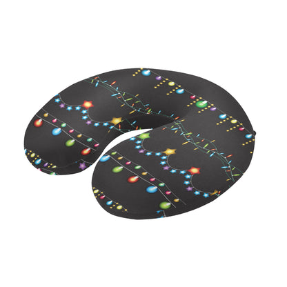Christmas Light Pattern Print Design 01 U-Shaped Travel Neck Pillow