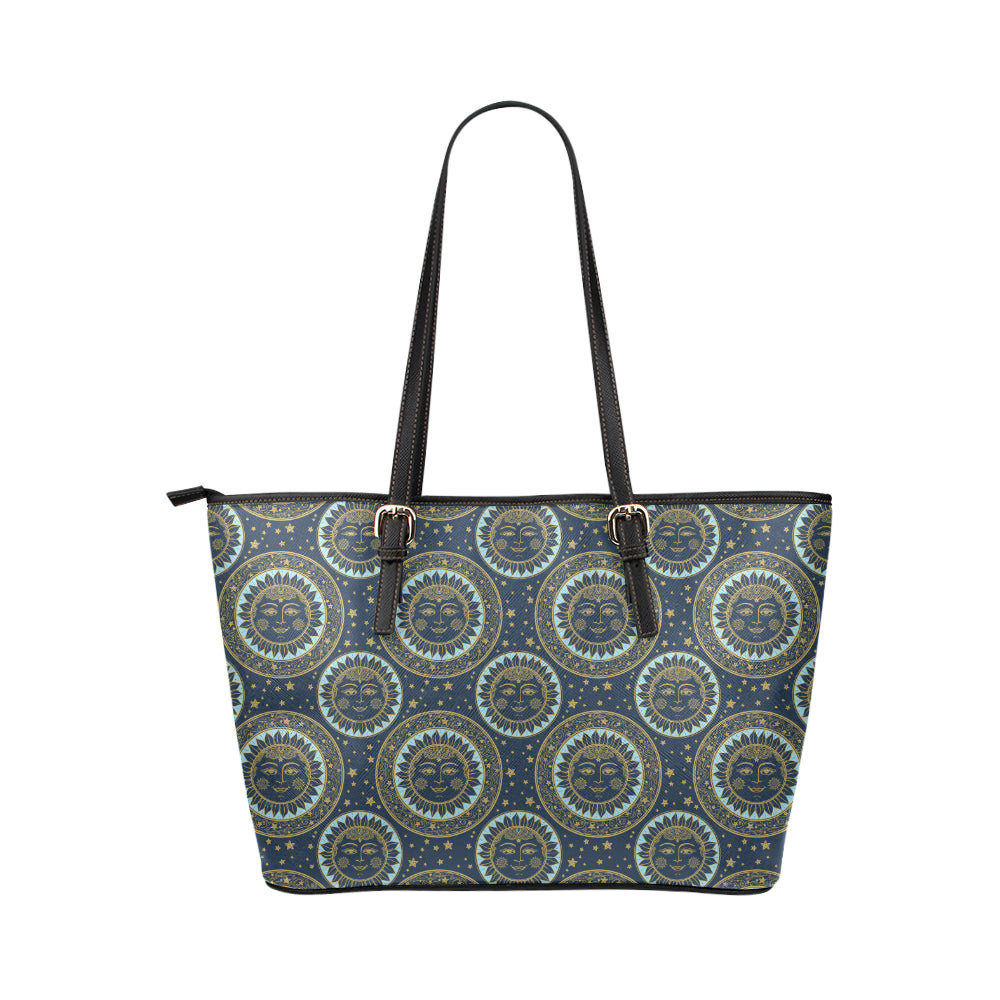 Boho Sun Dream Leather Tote Bag
