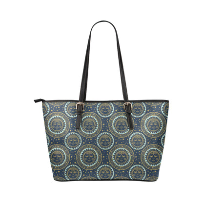 Boho Sun Dream Leather Tote Bag