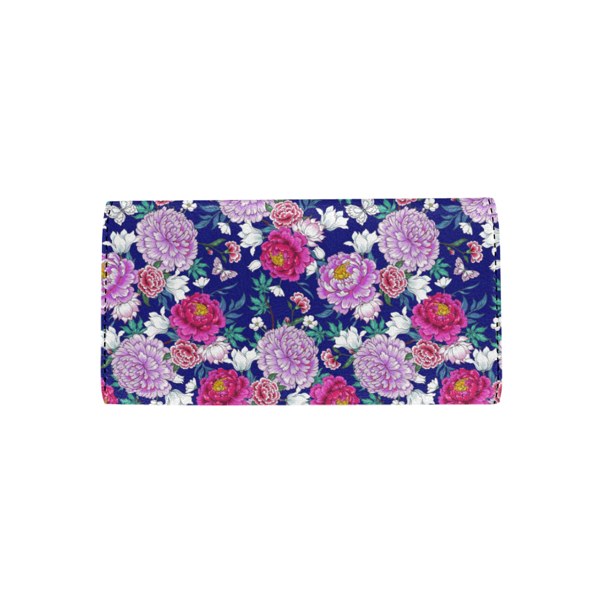 Dahlia Pattern Print Design DH013 Women's Trifold Wallet