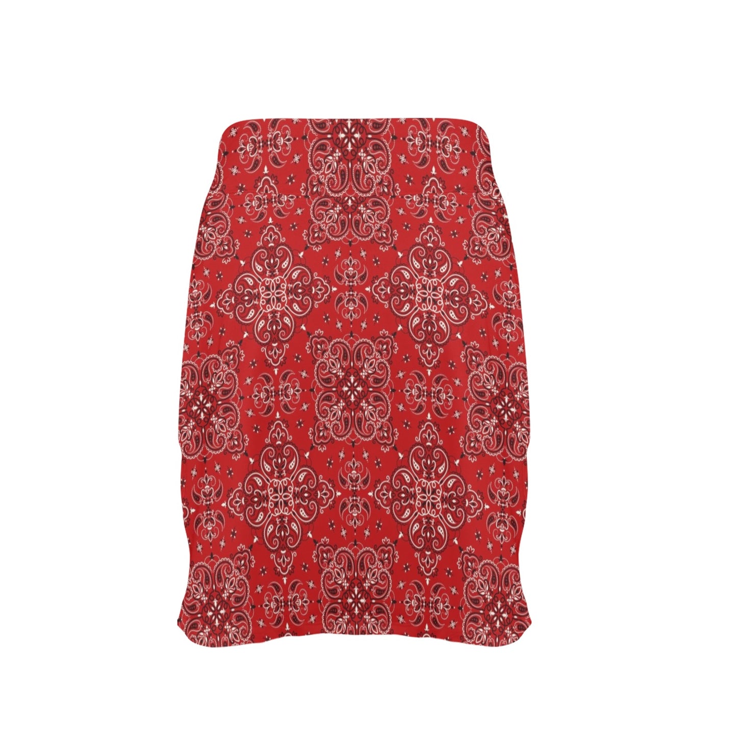 Bandana Red Pattern Print Design LKS3010 Women's Golf Skirt with Pocket