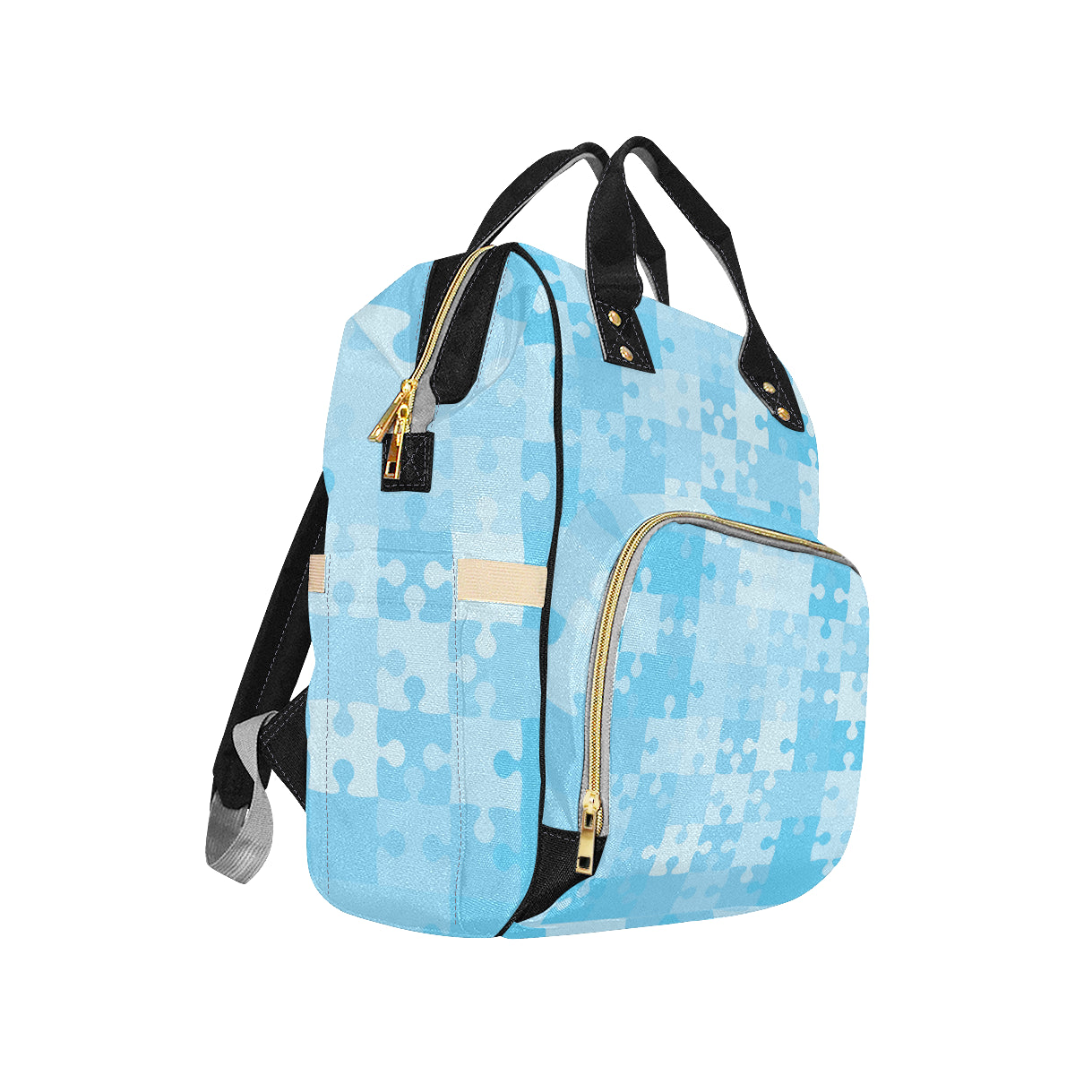 Puzzle Blue Pattern Print Design A04 Diaper Bag Backpack
