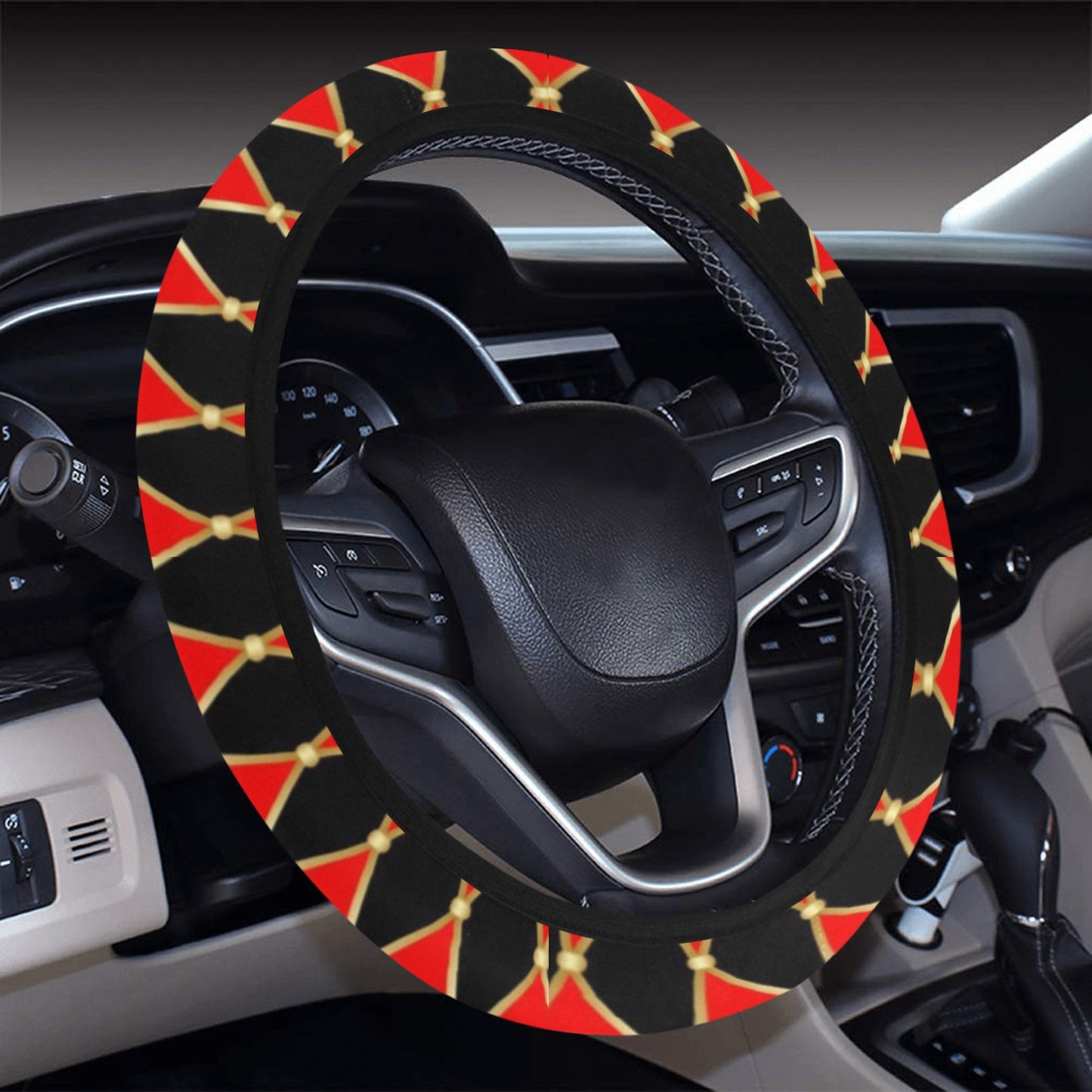 Harlequin Print Design LKS401 Steering Wheel Cover with Elastic Edge