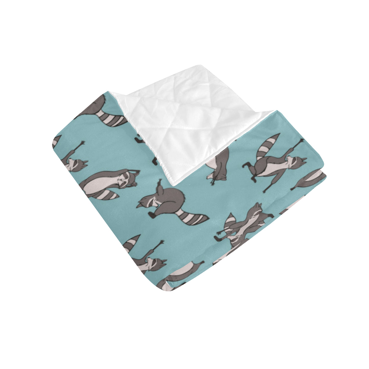 Raccoon Pattern Print Design A07 Premium Quilt