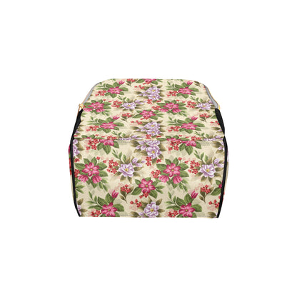 Summer Floral Pattern Print Design SF08 Diaper Bag Backpack