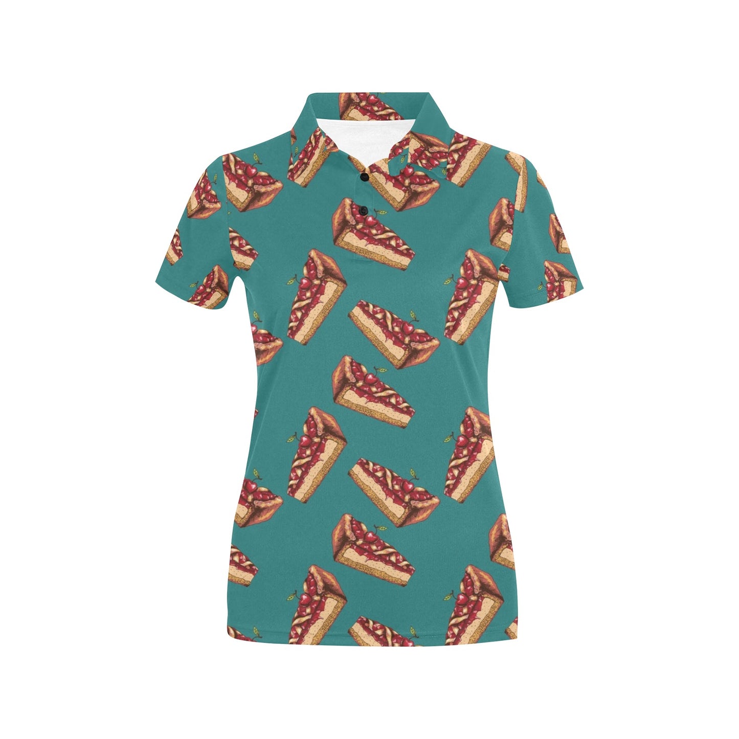 Cheesecake Cherry Pattern Print Design CK03 Women's Polo Shirt
