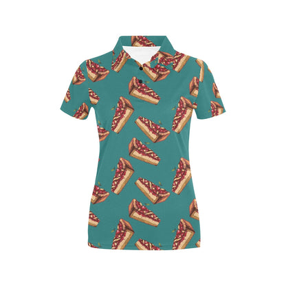 Cheesecake Cherry Pattern Print Design CK03 Women's Polo Shirt