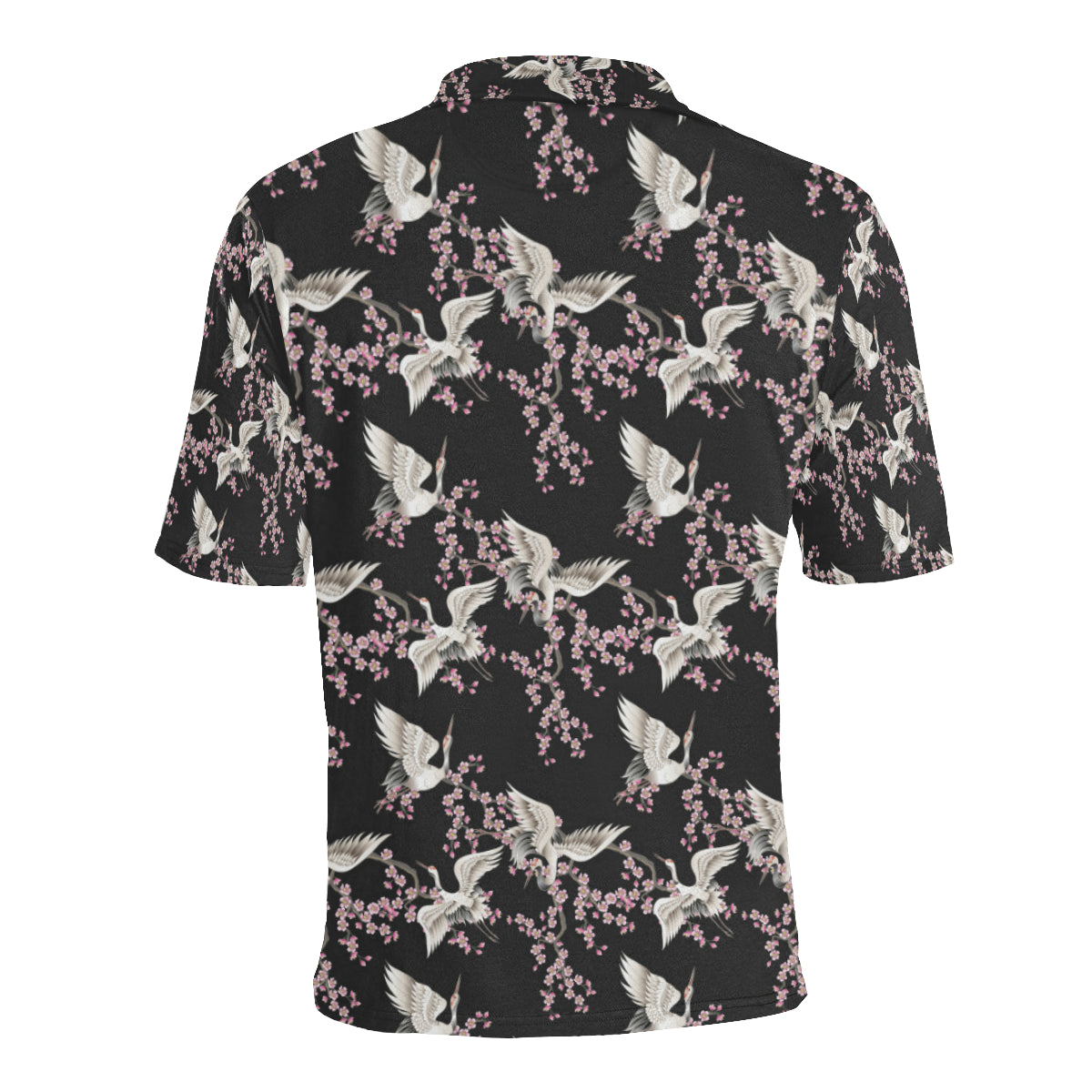 Crane Pattern Print Design 01 Men Polo Shirt