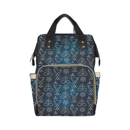 Pentagram Pattern Print Design A03 Diaper Bag Backpack
