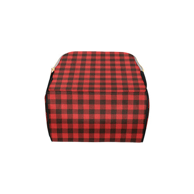 Buffalo check Red Pattern Print Design 05 Diaper Bag Backpack