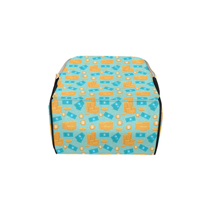 Money Pattern Print Design 03 Diaper Bag Backpack