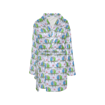 Budgerigar Pattern Print Design 05 Women's Fleece Robe