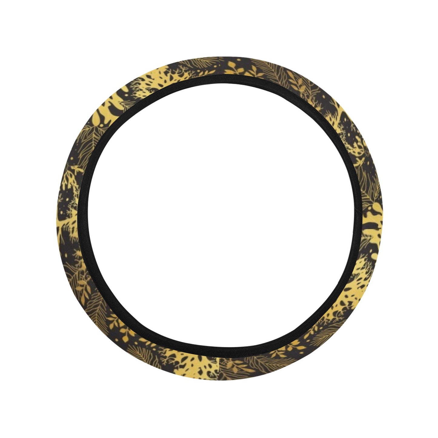 Seaweed Print Design LKS303 Steering Wheel Cover with Elastic Edge