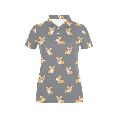 Pembroke Welsh Corgis Pattern Print Design A02 Women's Polo Shirt