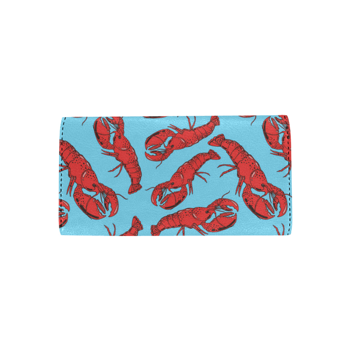 Lobster Red Pattern Print Design 03 Women's Trifold Wallet