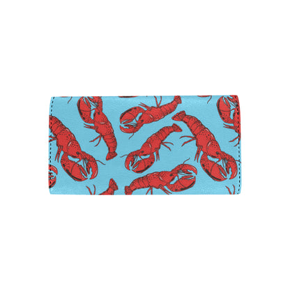 Lobster Red Pattern Print Design 03 Women's Trifold Wallet