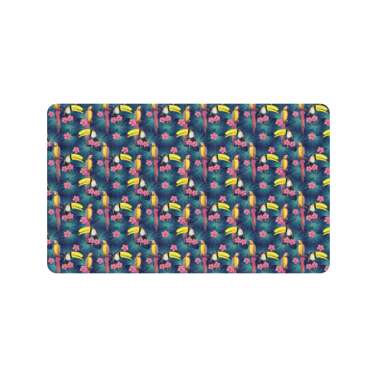 Toucan Parrot Design Rubber Doormat