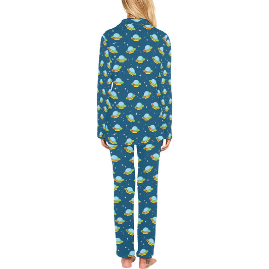UFO Print Design LKS305 Women's Long Pajama Set