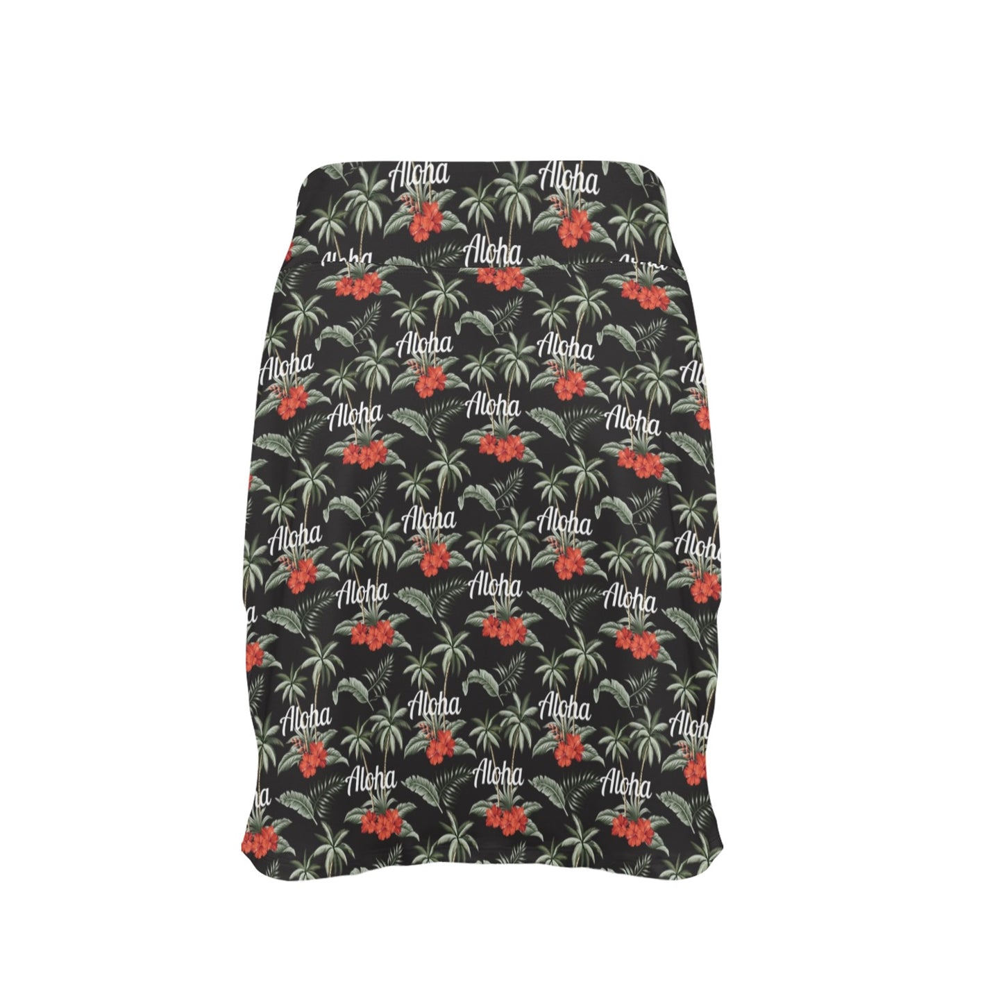 Aloha Palm Tree Design Themed Print 17" Golf & Pickleball Skort with Pockets