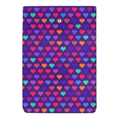 Heart Pixel Pattern Print Design HE03 Women's Trifold Wallet