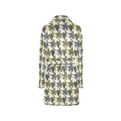 Grape Pattern Print Design GP03 Women's Fleece Robe