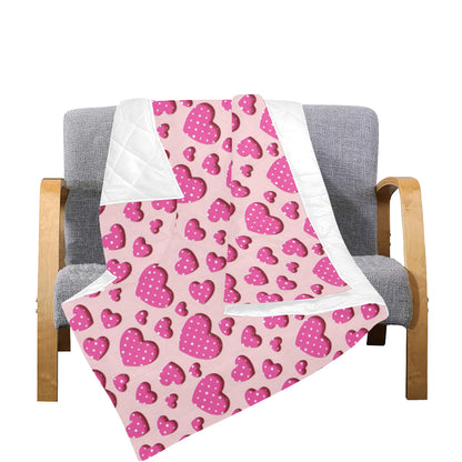 Heart Pink Pattern Print Design HE06 Premium Quilt
