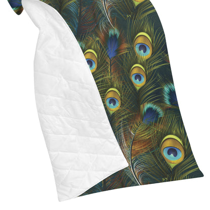Peacock Feather Pattern Print Design A03 Premium Quilt