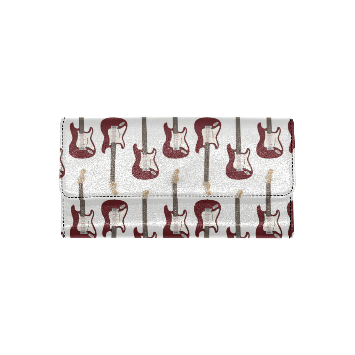 Bass Guitar Pattern Print Design 03 Women's Trifold Wallet