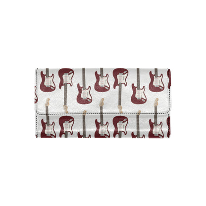 Bass Guitar Pattern Print Design 03 Women's Trifold Wallet