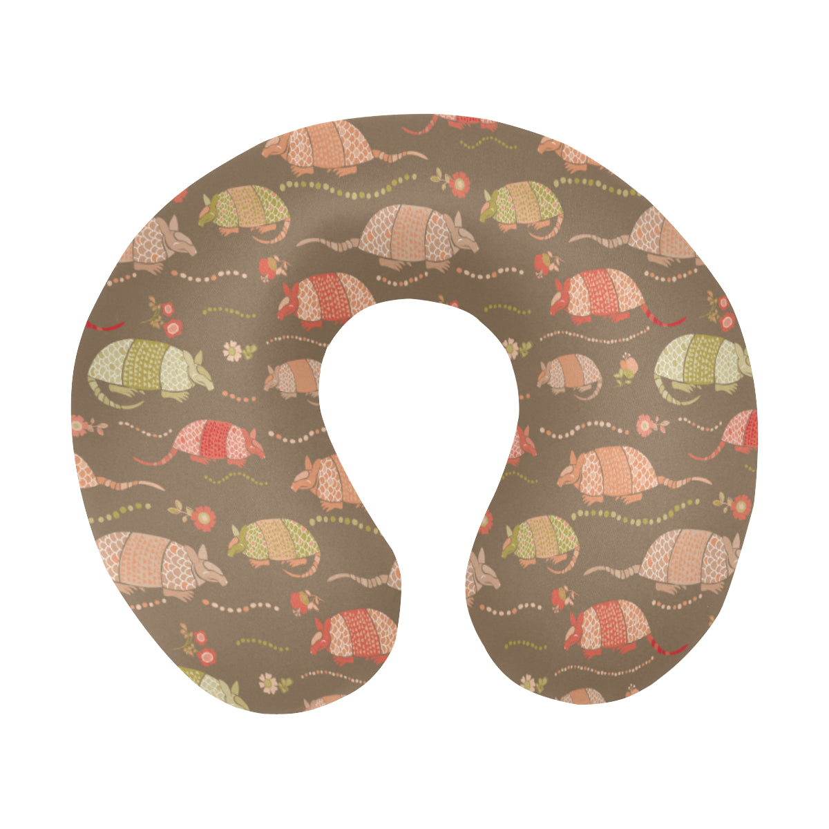 Armadillo Pattern Print Design 04 U-Shaped Travel Neck Pillow