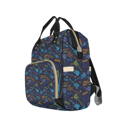Rock and Roll Pattern Print Design A04 Diaper Bag Backpack