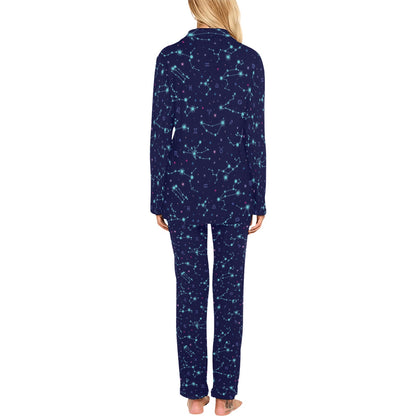 Constellation Pattern Print Design 01 Women's Long Pajama Set