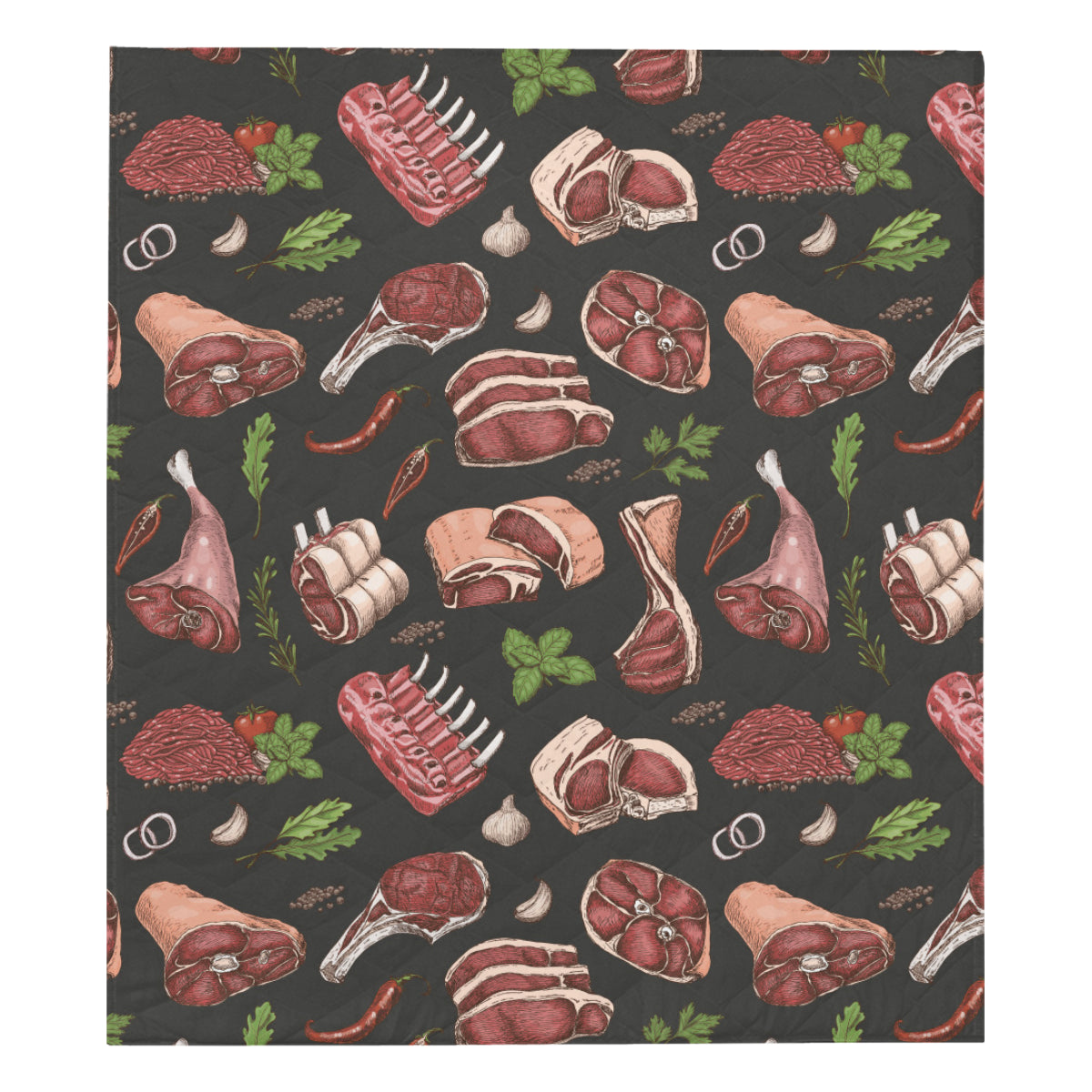 Meat Pattern Print Design 02 Premium Quilt