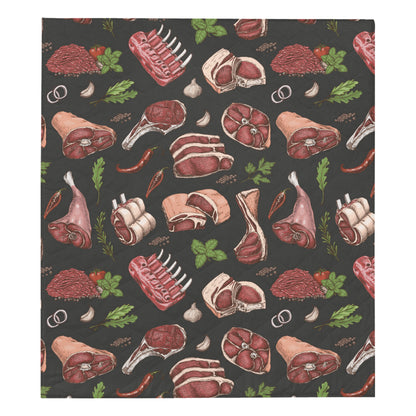 Meat Pattern Print Design 02 Premium Quilt