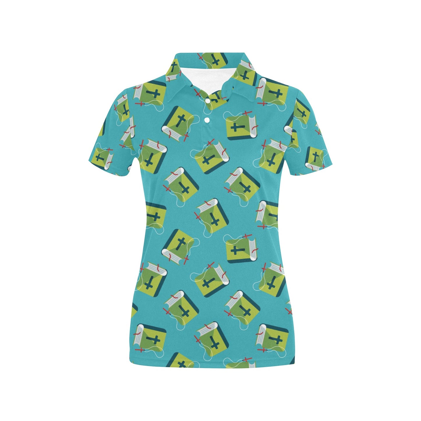 Bible Pattern Print Design 01 Women's Polo Shirt