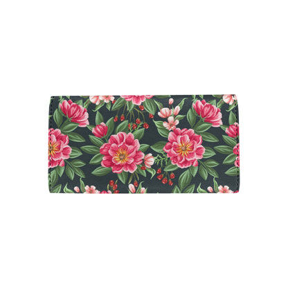 Summer Floral Pattern Print Design SF06 Women's Trifold Wallet