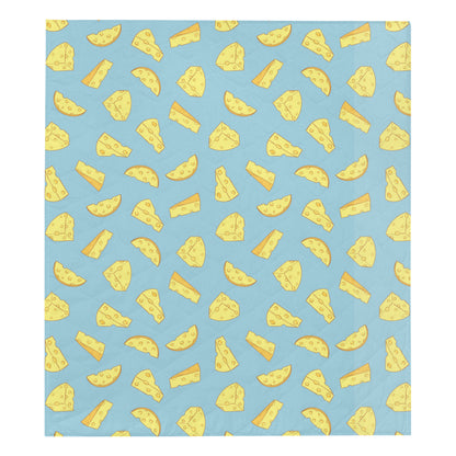 Cheese Pattern Print Design 04 Premium Quilt