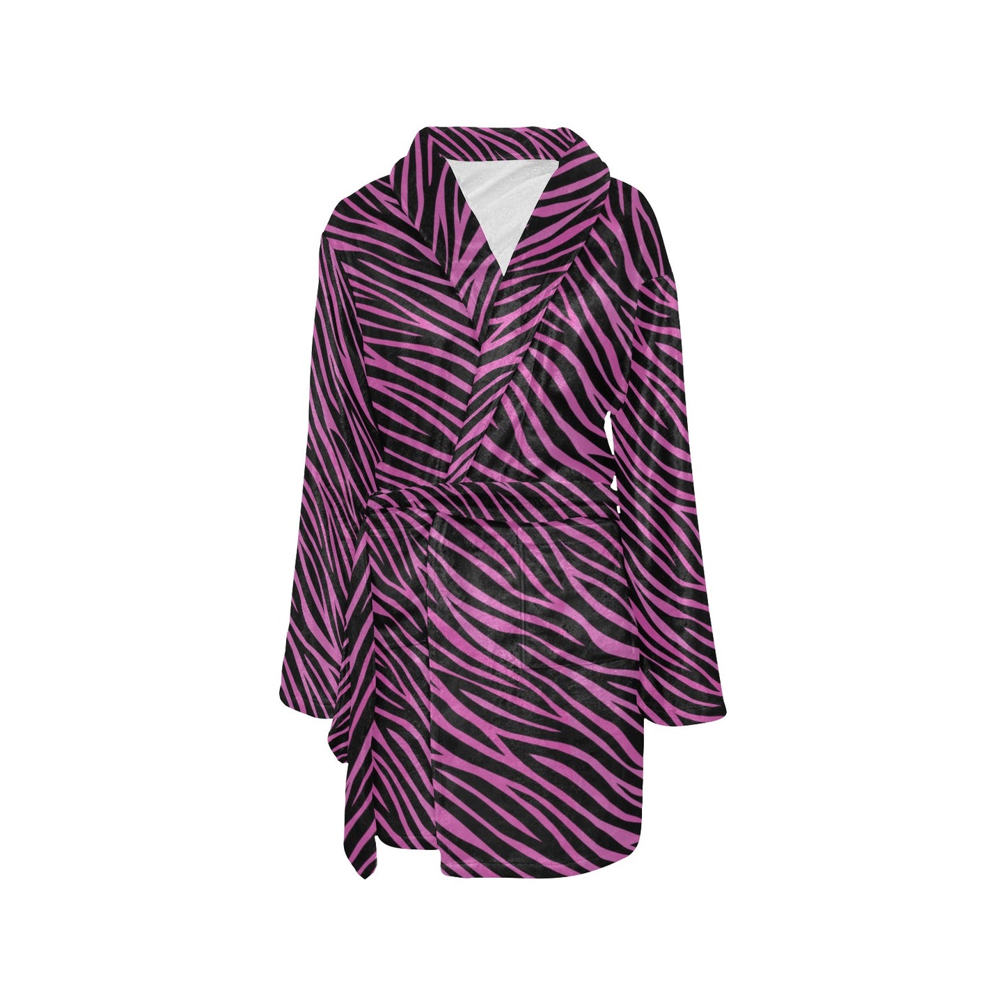 Zebra Pink Print Design LKS304 Women's Fleece Robe