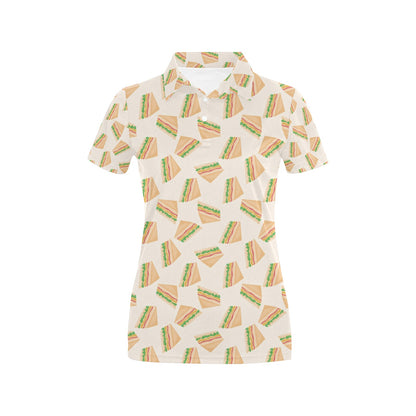 Sandwich Print Design LKS301 Women's Polo Shirt