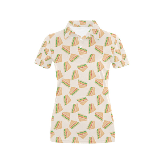 Sandwich Print Design LKS301 Women's Polo Shirt