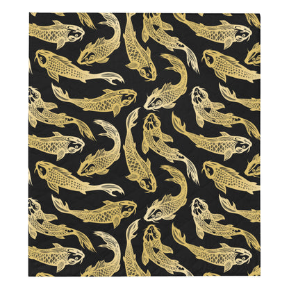 KOI Fish Pattern Print Design 03 Premium Quilt