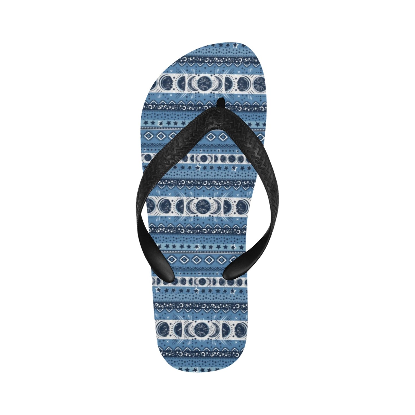 Sun Moon Pattern Print Design LKS306 Flip Flops