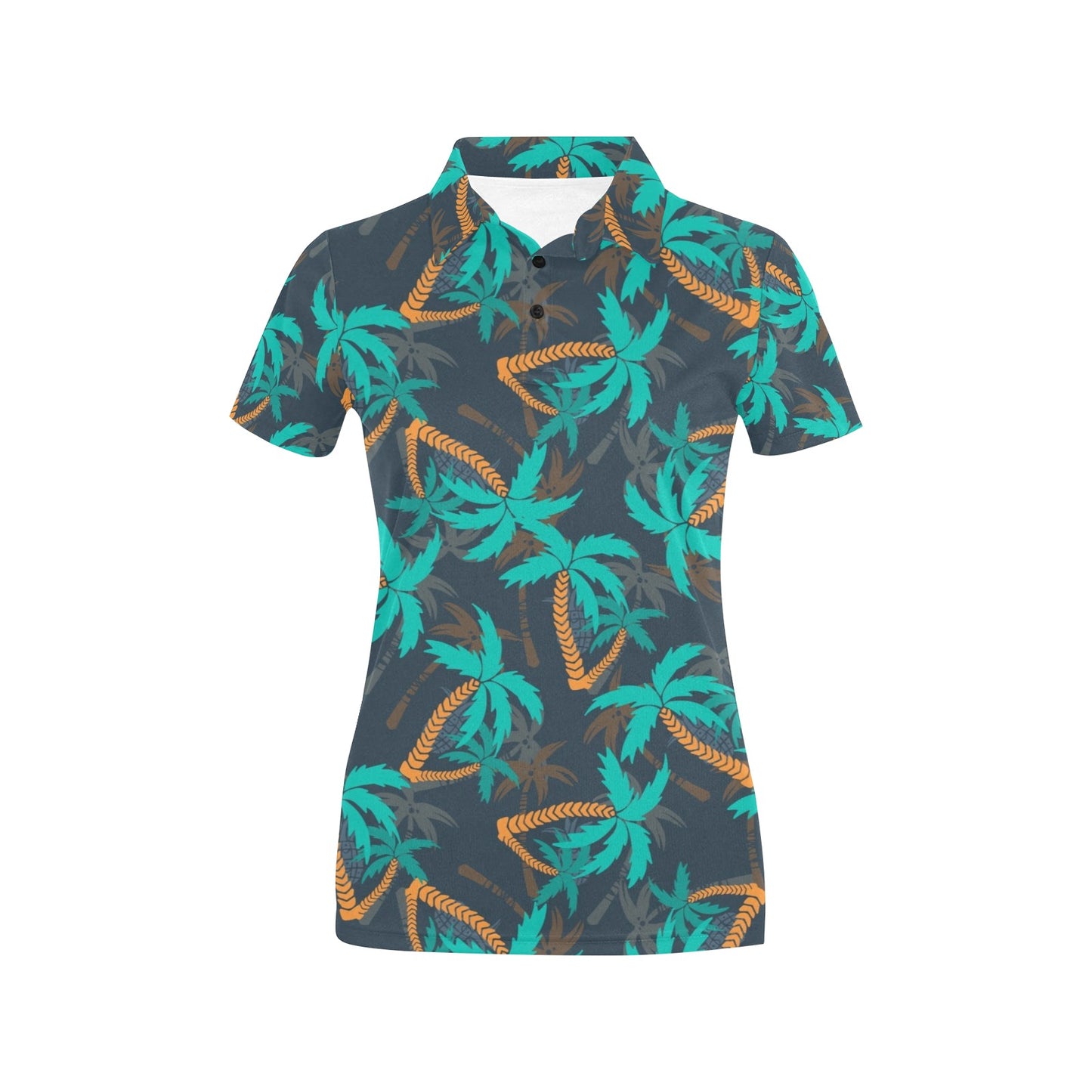 Palm Tree Pattern Print Design PT01 Women's Polo Shirt