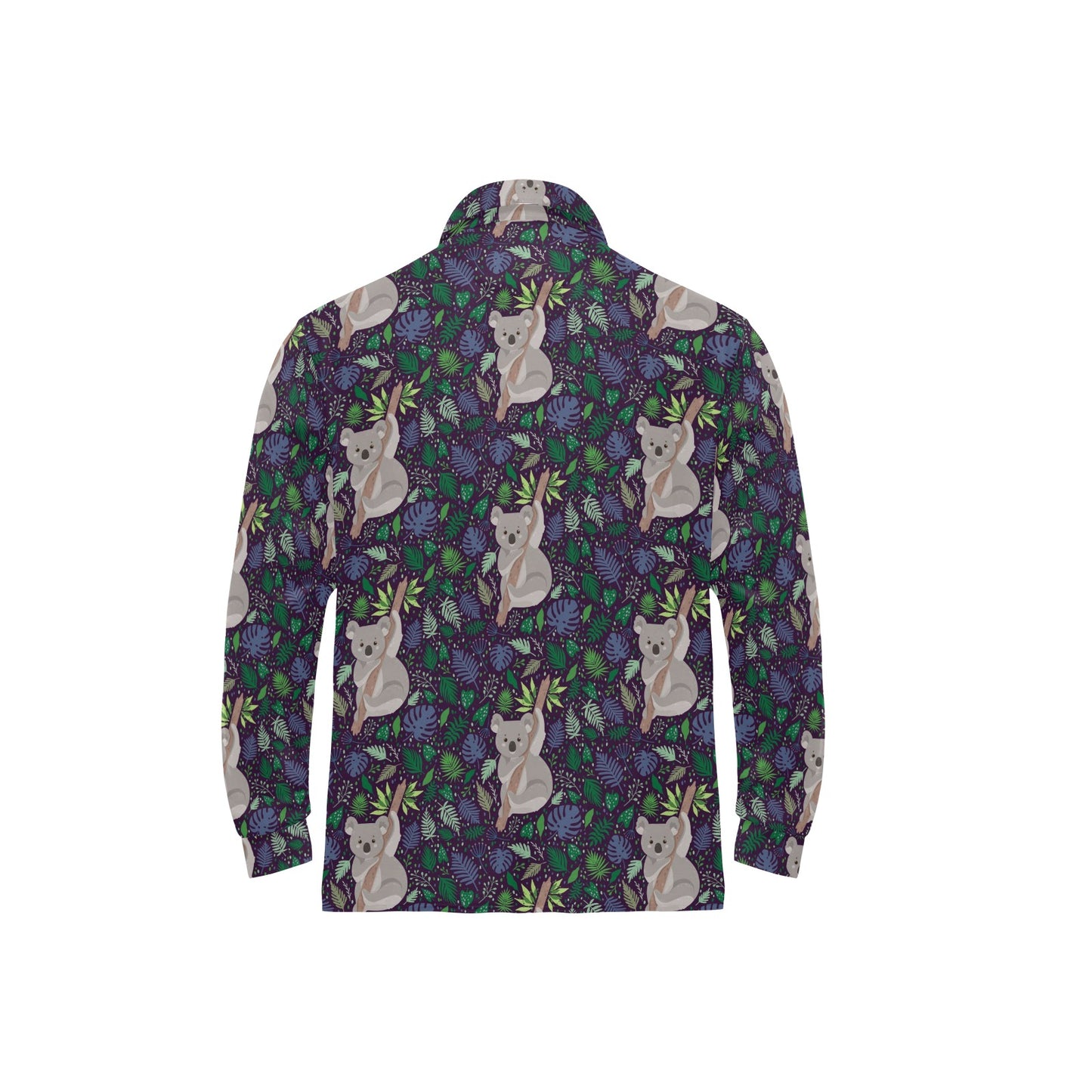 Koala Pattern Print Design 06 Long Sleeve Polo Shirt For Men's